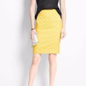 NWT Ann Taylor Yellow Polka Dot Skirt